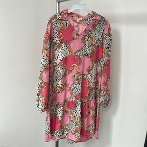 Luxe print dress pink